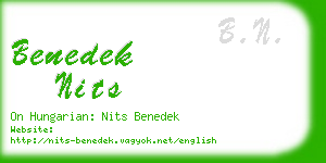 benedek nits business card